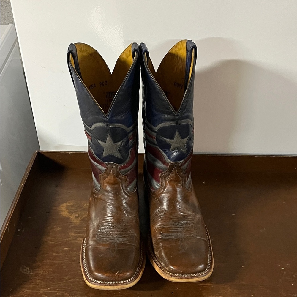 Tin Haul Brown and Blue Cowboy Boots - Picture 4 of 7